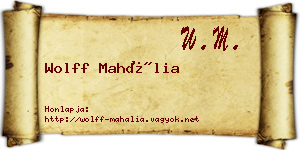 Wolff Mahália névjegykártya